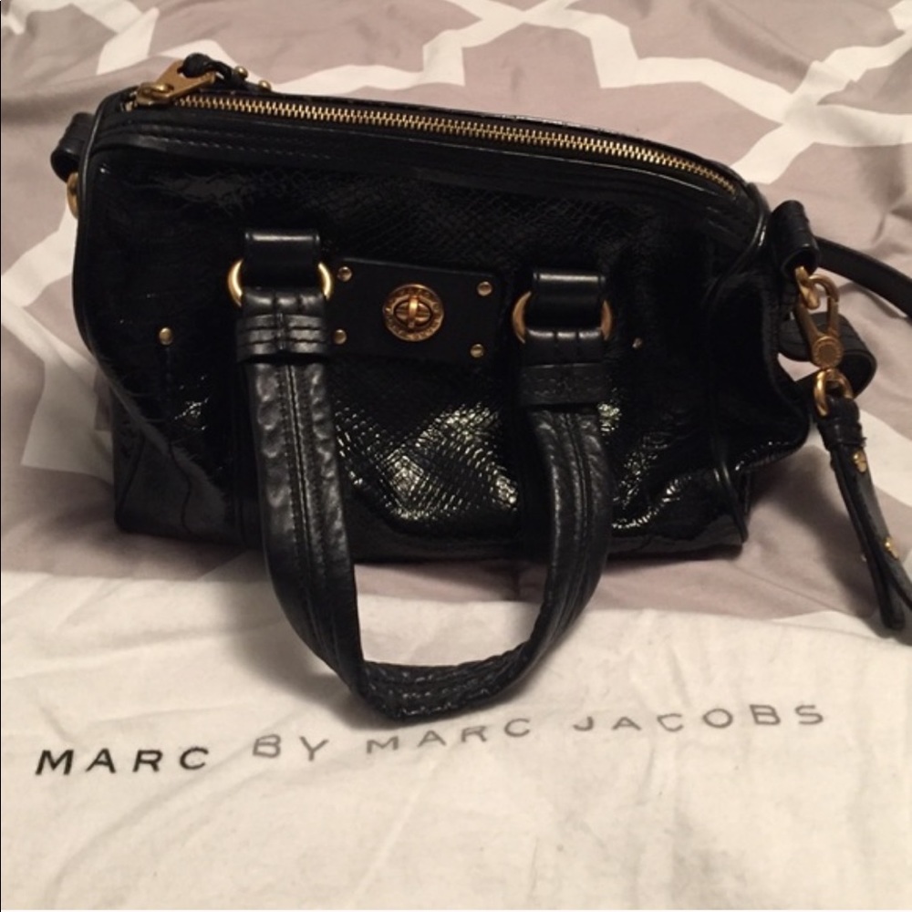 Marc Jacobs Black Leather Totally Turnlock Satchel